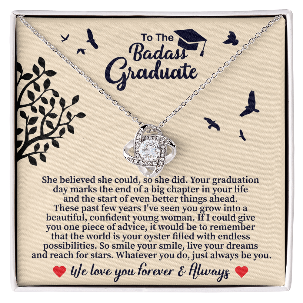 To the Badass Graduate Love Knot Necklace - Beauty Belliss